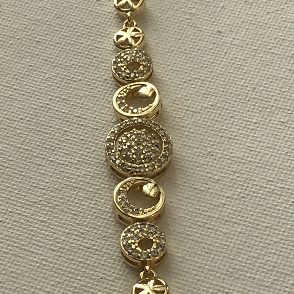 Gold-Tone Crystal Circle Link Bracelet